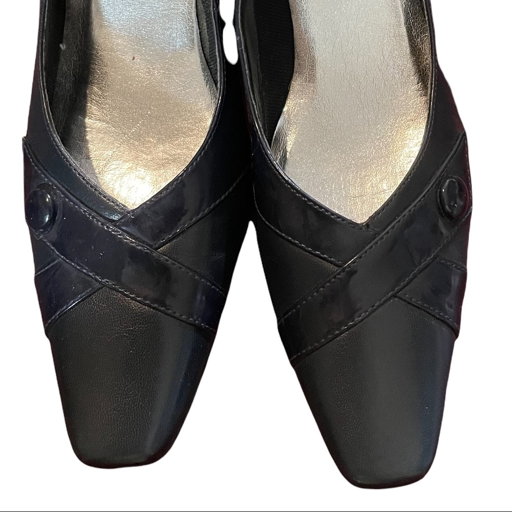 Ros Hommerson black leather 2 inch heel size 9 1/2 N 4A.